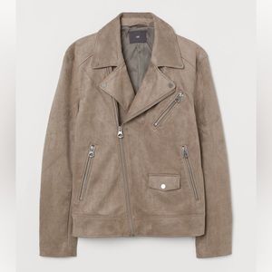 Faux Suede Biker Jacket